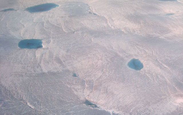 Smeltevandssøer på indlandsisens overflade