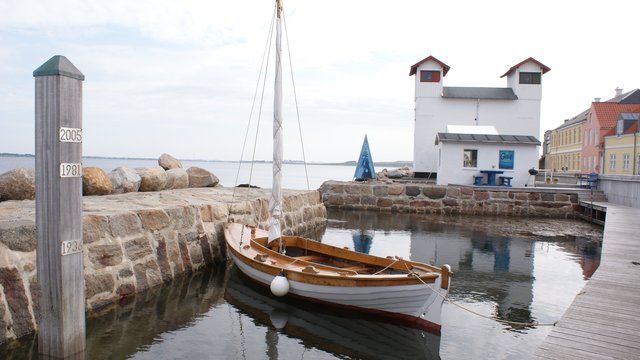 Løgstør havn i juli måned. 