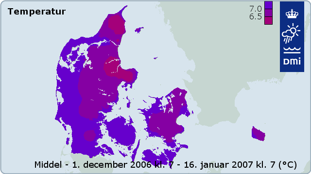 Kort over middeltemperaturer 