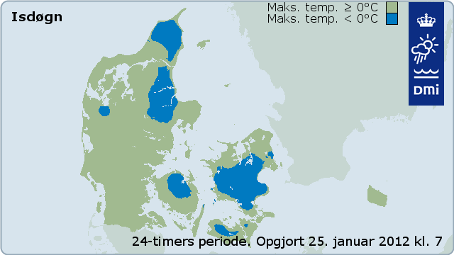 Kort over områder med isdøgn