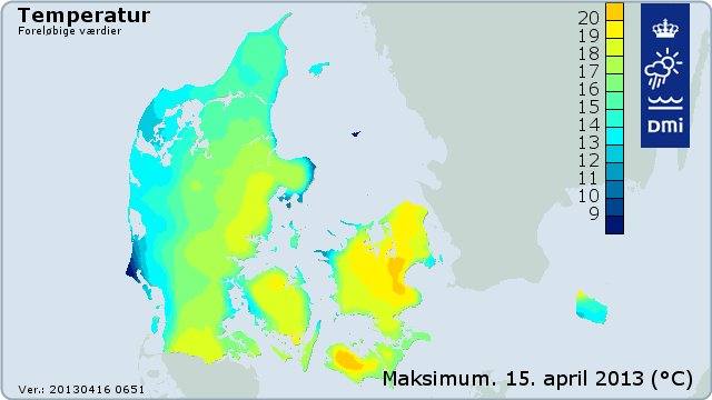 Kort over maksimumstemperaturer