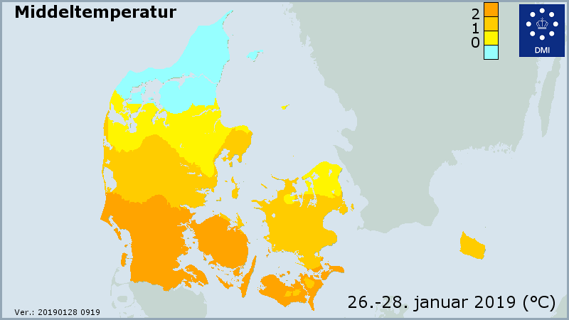 Weekendens middeltemperatur