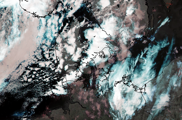 Satellitbillede over Danmark