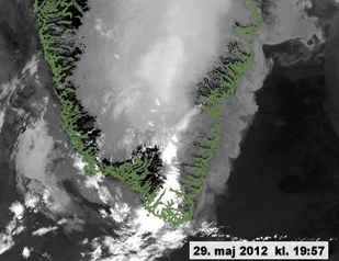 Satellitbillede af Grønland Satellitbillede af Grønland