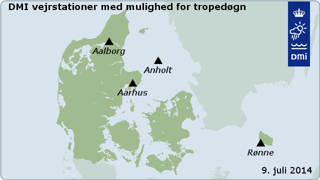 Her vi få tropedøgn opd. | DMI