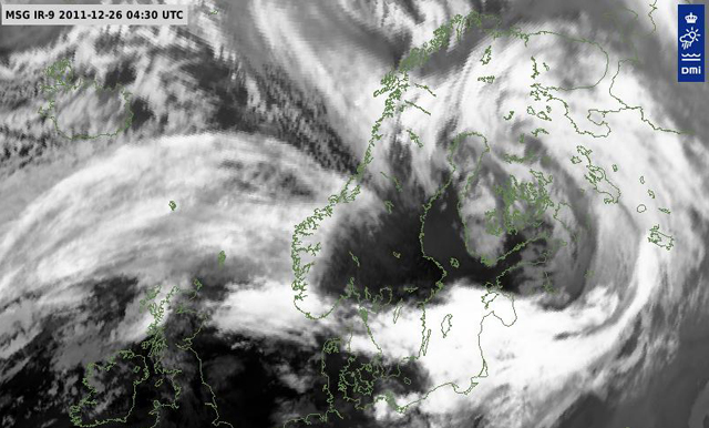 Satellitbillede over Nordeuropa Satellitbillede over Nordeuropa