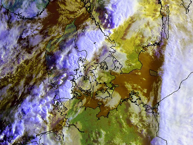 Satellitbillede af koldfront