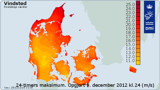 Kort over vindstød