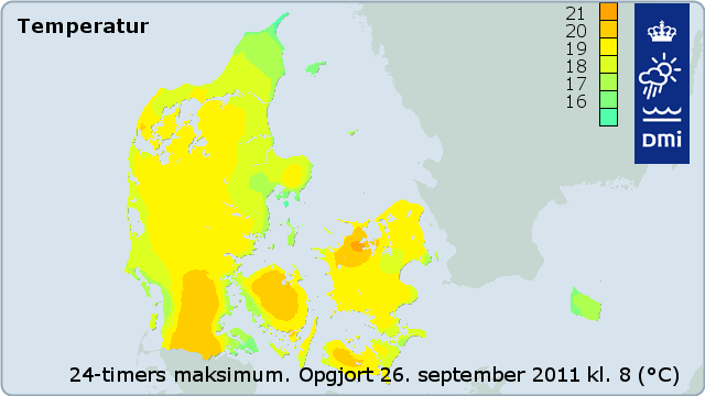 Maksimumtemperaturer i Danmark