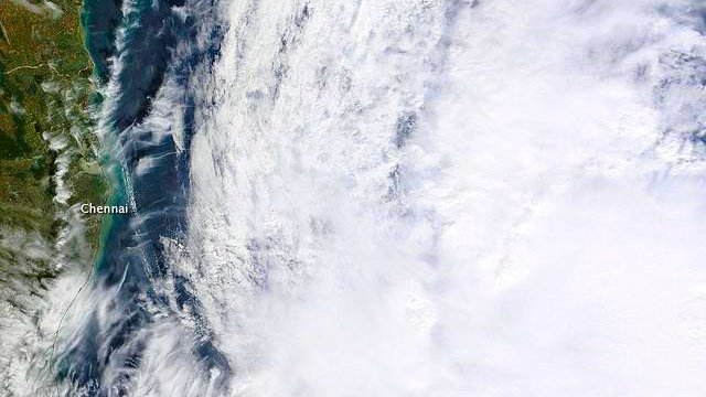 Satellitbillede af cyklon