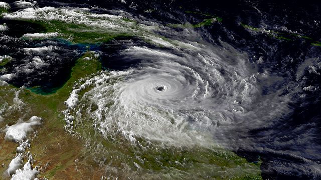 Satellitbillede af cyklon